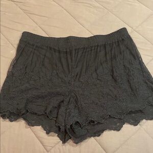 torrid Black Lace High-Rise Lace-Trim Shorts